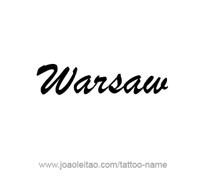 Tattoo Design City Name Warsaw