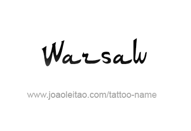 Tattoo Design City Name Warsaw