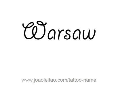 Tattoo Design City Name Warsaw