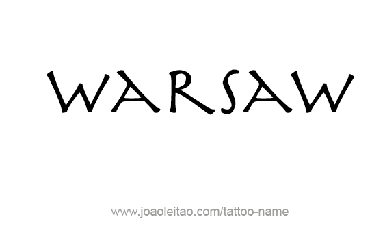 Tattoo Design City Name Warsaw
