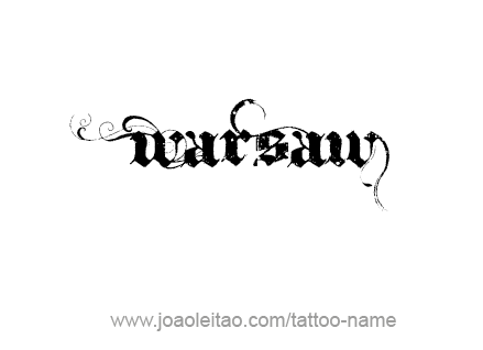 Tattoo Design City Name Warsaw