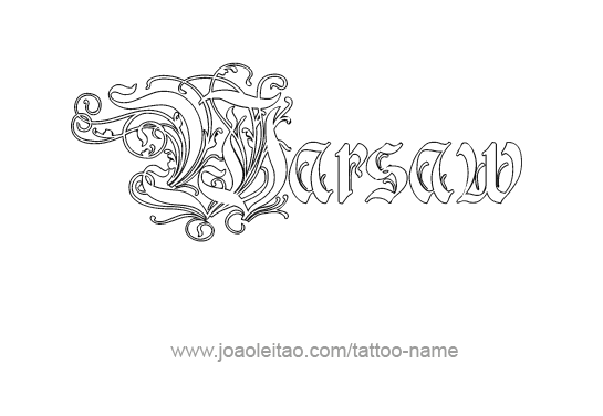 Tattoo Design City Name Warsaw