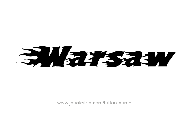 Tattoo Design City Name Warsaw