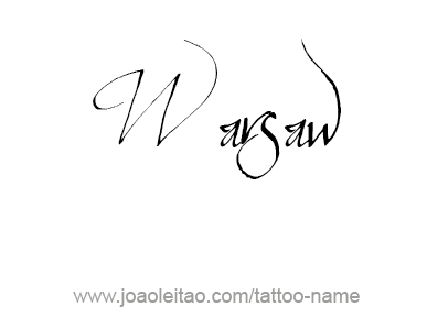 Tattoo Design City Name Warsaw