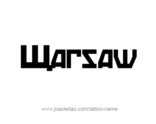 Tattoo Design City Name Warsaw