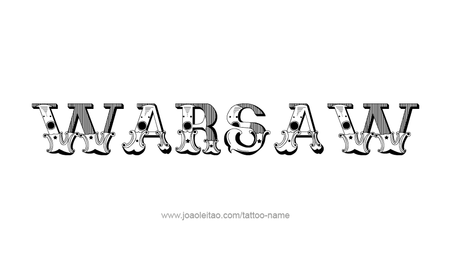 Tattoo Design City Name Warsaw