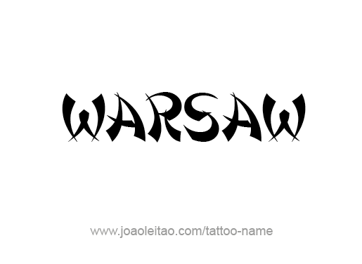 Tattoo Design City Name Warsaw