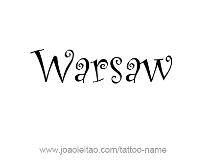 Tattoo Design City Name Warsaw