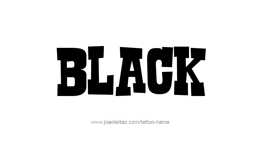 Tattoo Design Color Name Black