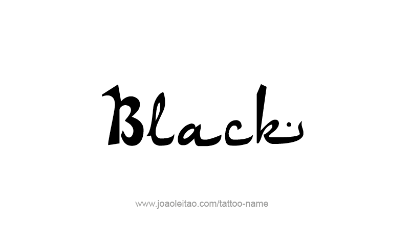 Tattoo Design Color Name Black