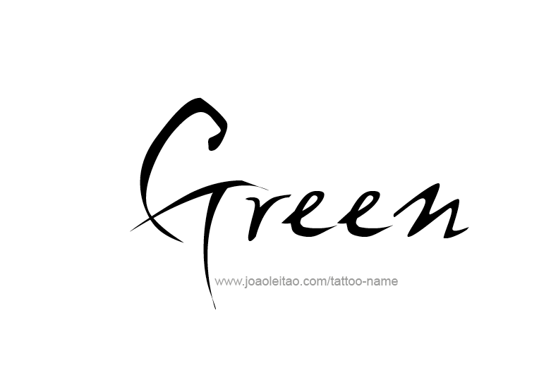 Tattoo Design Color Name Green