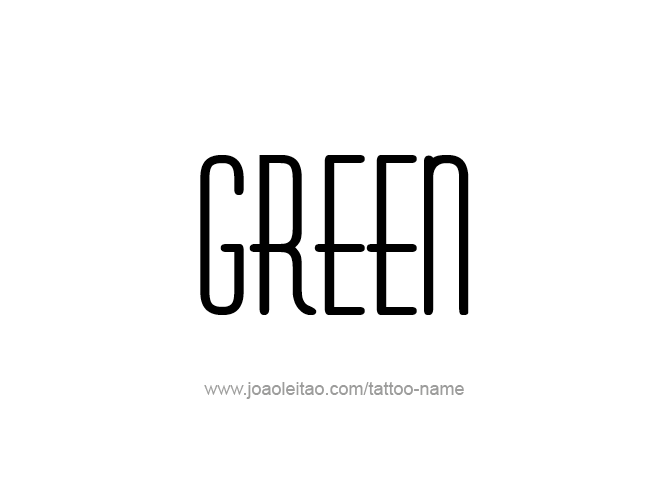 Tattoo Design Color Name Green