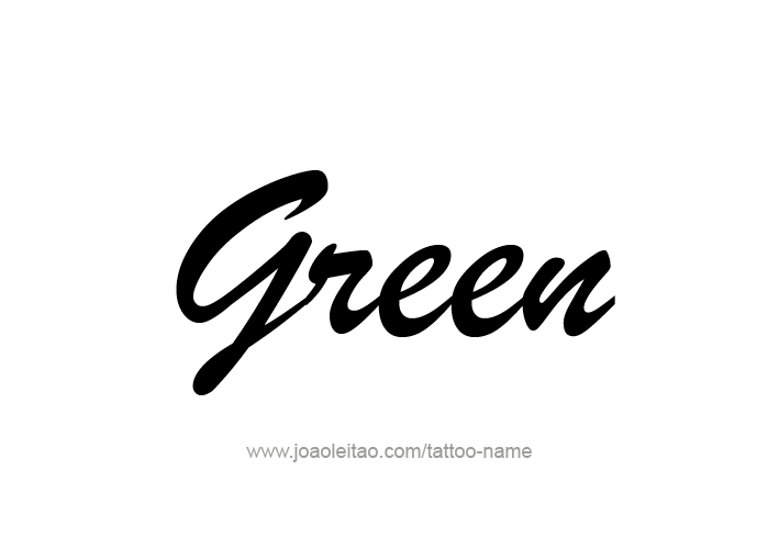 Tattoo Design Color Name Green