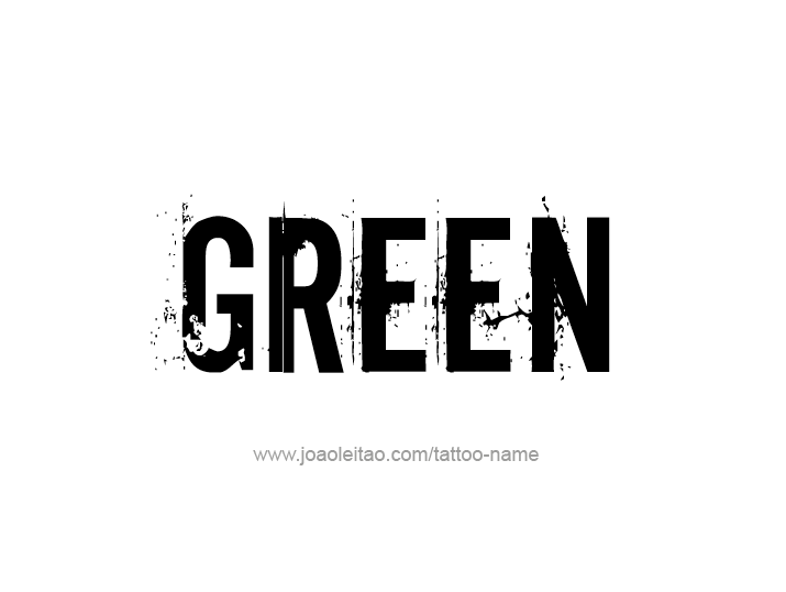 Tattoo Design Color Name Green