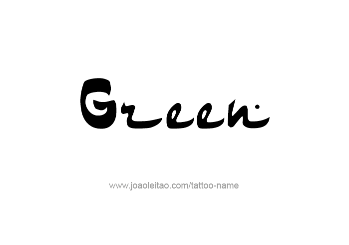 Tattoo Design Color Name Green