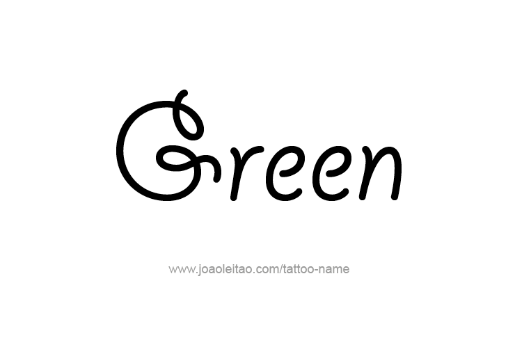 Tattoo Design Color Name Green