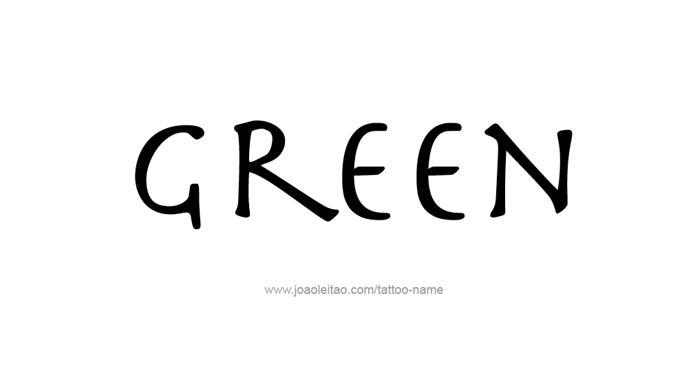 Tattoo Design Color Name Green