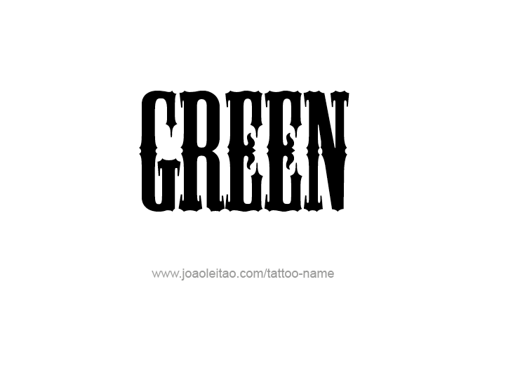 Tattoo Design Color Name Green