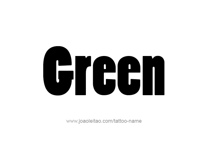 Tattoo Design Color Name Green