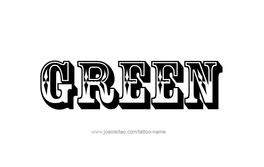 Tattoo Design Color Name Green