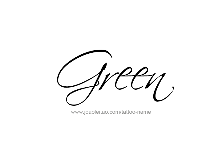 Tattoo Design Color Name Green