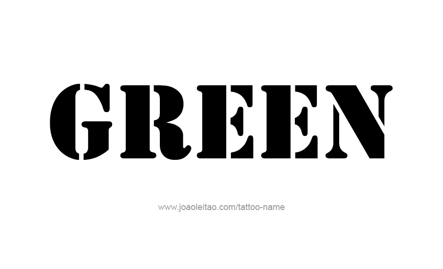 Tattoo Design Color Name Green