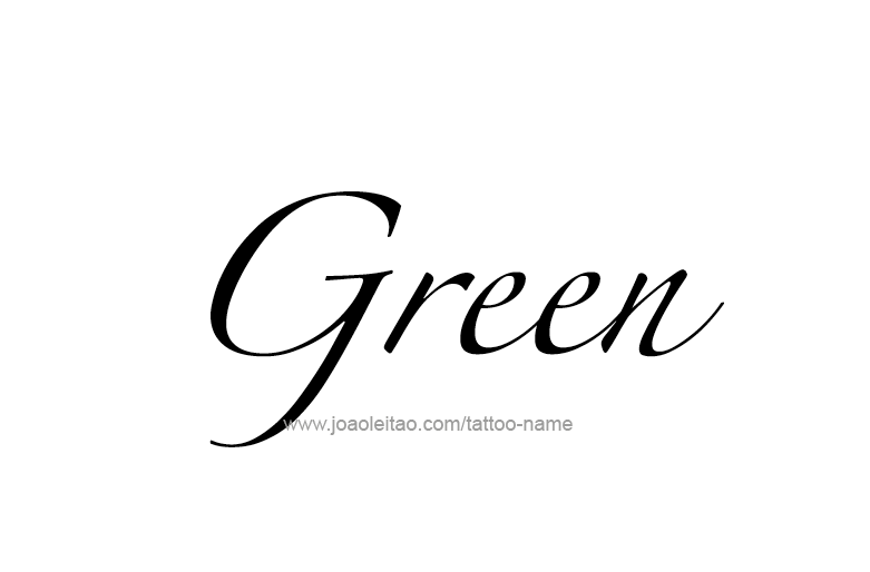 Tattoo Design Color Name Green