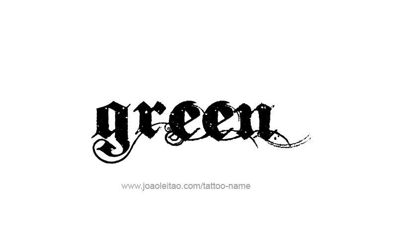 Tattoo Design Color Name Green