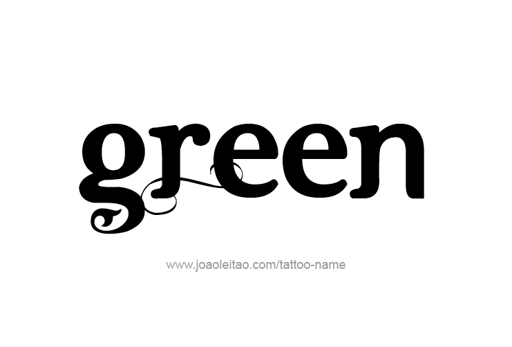 Tattoo Design Color Name Green
