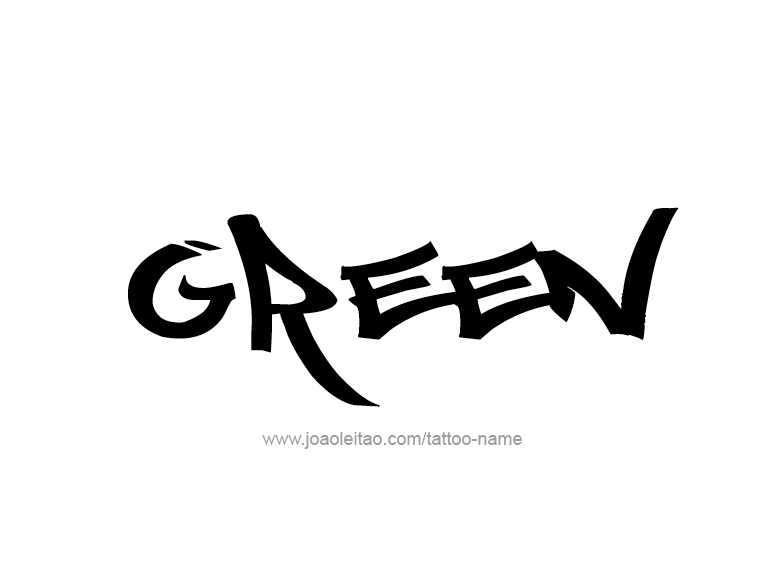 Tattoo Design Color Name Green