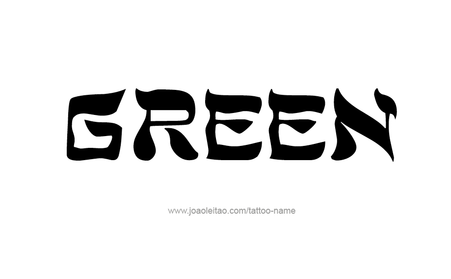 Tattoo Design Color Name Green