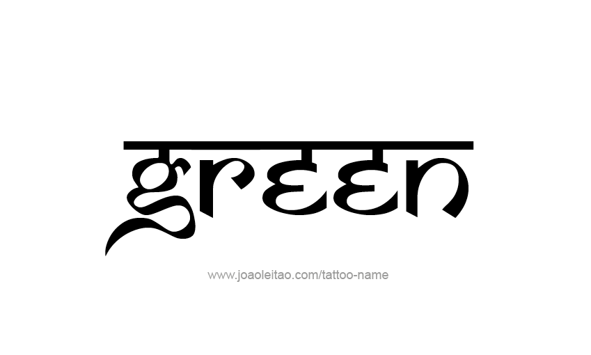 Tattoo Design Color Name Green