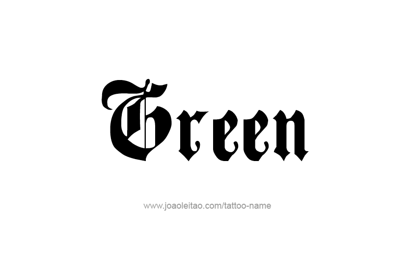 Tattoo Design Color Name Green