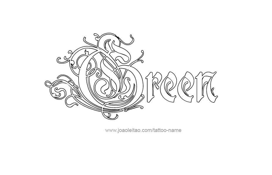 Tattoo Design Color Name Green