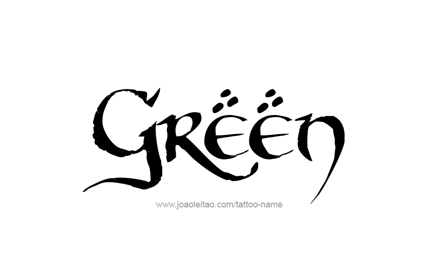 Tattoo Design Color Name Green