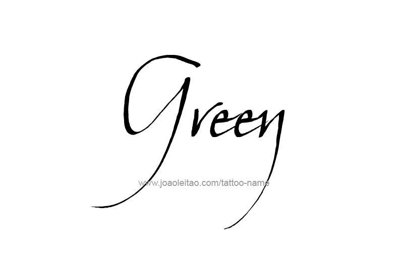 Tattoo Design Color Name Green