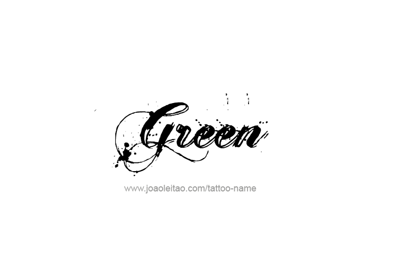 Tattoo Design Color Name Green