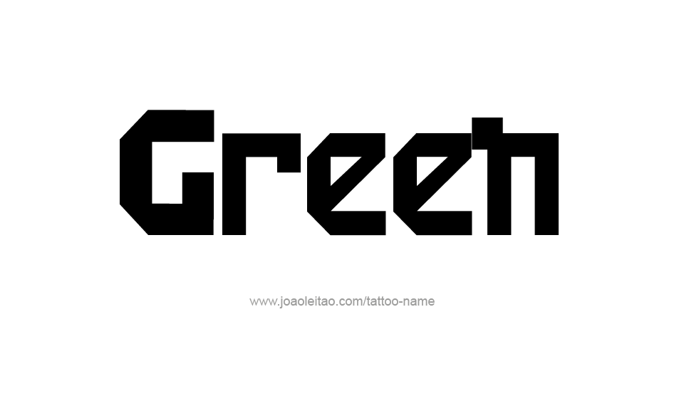 Tattoo Design Color Name Green