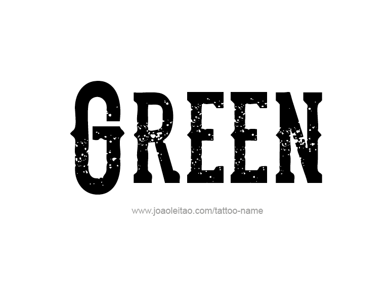 Tattoo Design Color Name Green