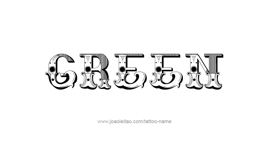 Tattoo Design Color Name Green