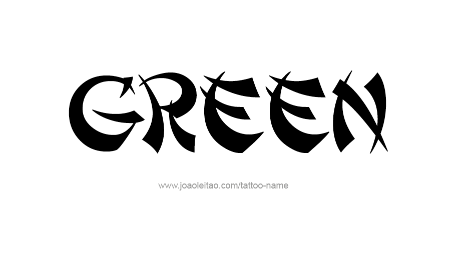 Tattoo Design Color Name Green