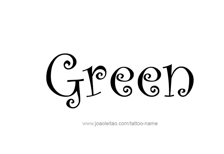 Tattoo Design Color Name Green