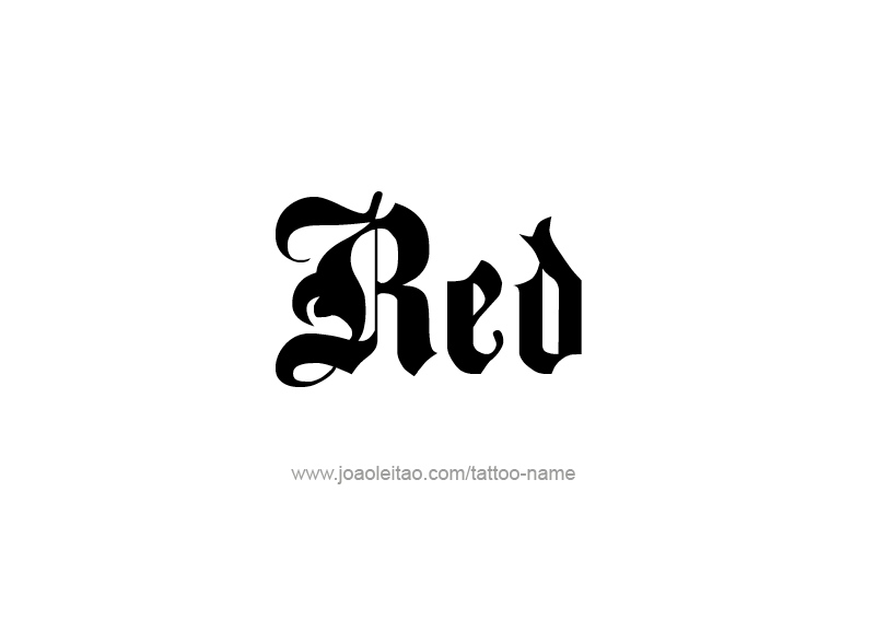 Tattoo Design Color Name Red