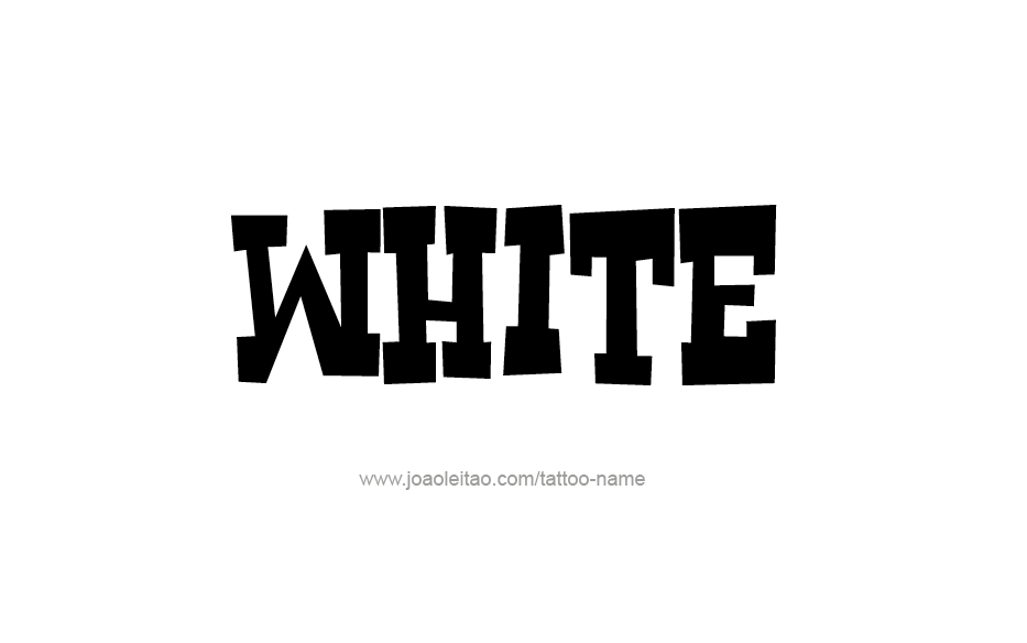 Tattoo Design Color Name White