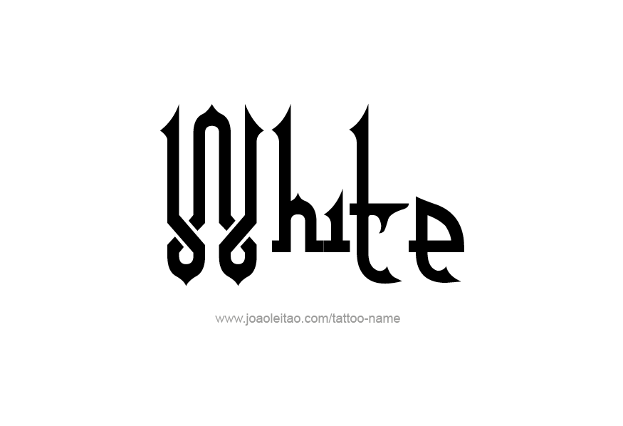 Tattoo Design Color Name White