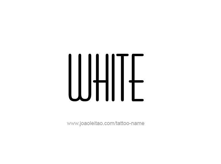 Tattoo Design Color Name White