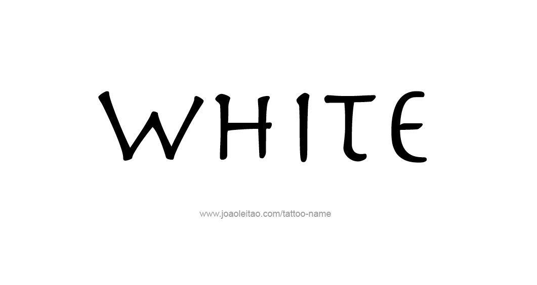 Tattoo Design Color Name White