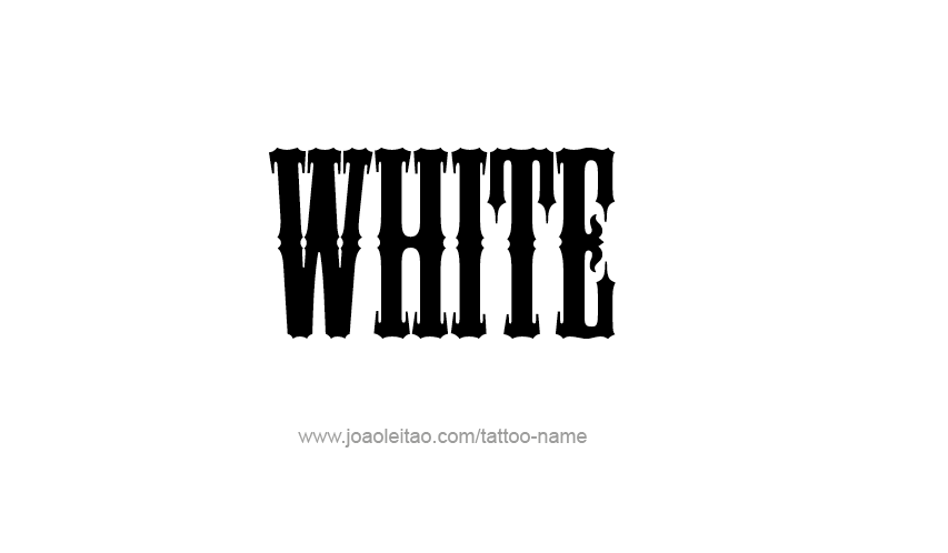 Tattoo Design Color Name White