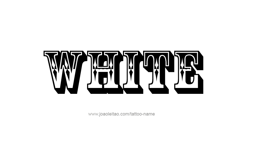 Tattoo Design Color Name White