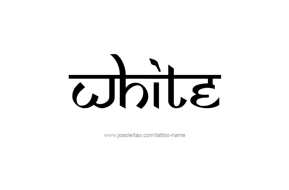 Tattoo Design Color Name White